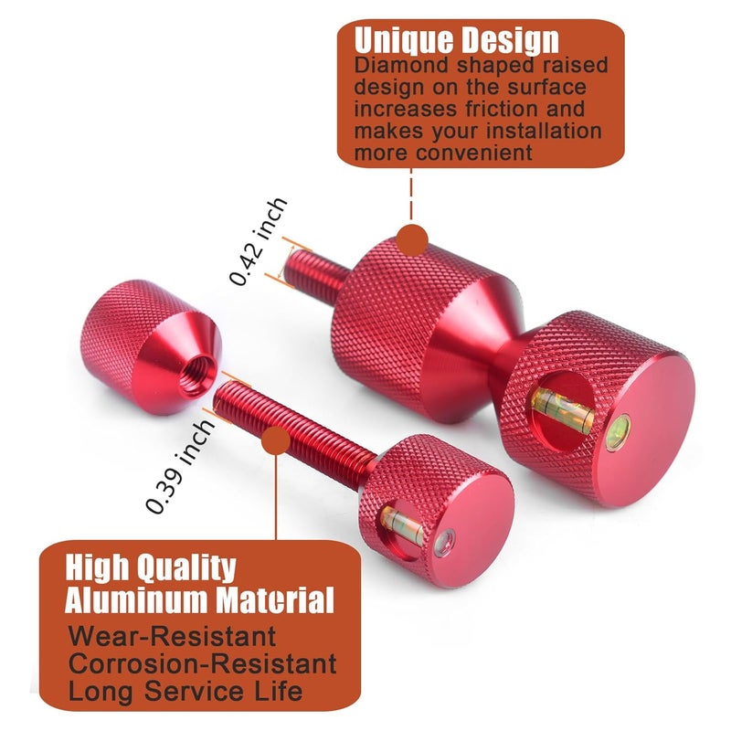 CNRAQR 4 Pcs Flange Two Hole Alignment Pins - 1-1/8" and 1-5/8" Detachable Double Pins with Built-in Level - 6061 Aluminum Red - Image 5